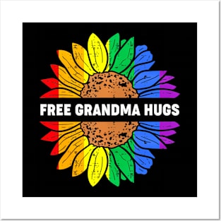 Free Grandma Hugs Lgbt Daisy Hippie Gay Pride Posters and Art